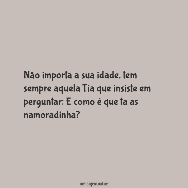 Não importa a sua idade