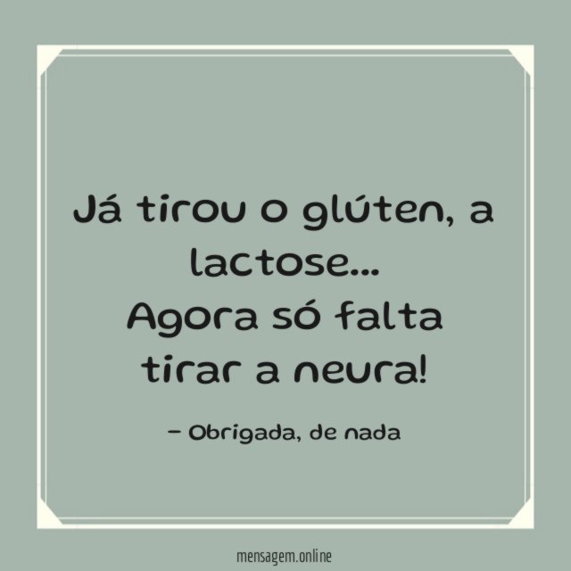 Já tirou o glúten