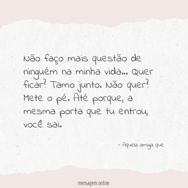 Não faço mais questão
