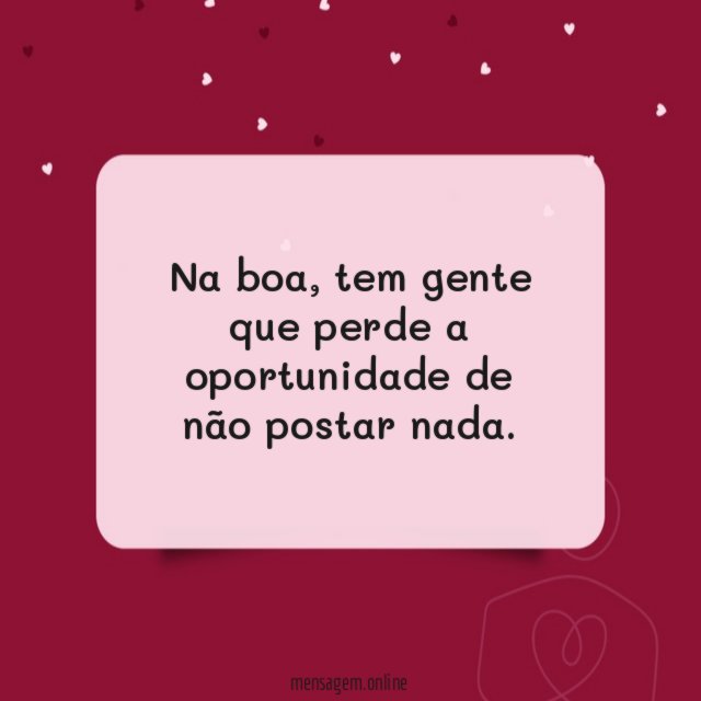 Perde a oportunidade