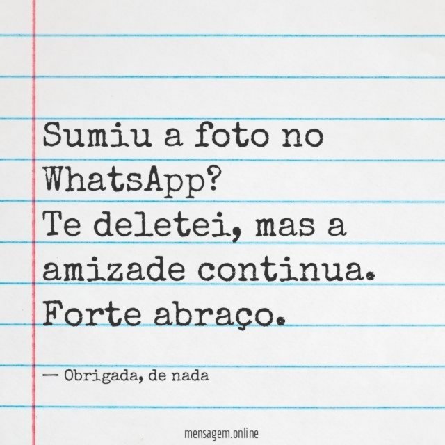 Sumiu a foto no WhatsApp?