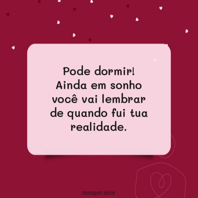 Pode dormir