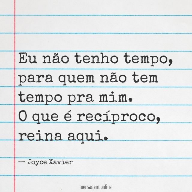 Eu não tenho tempo