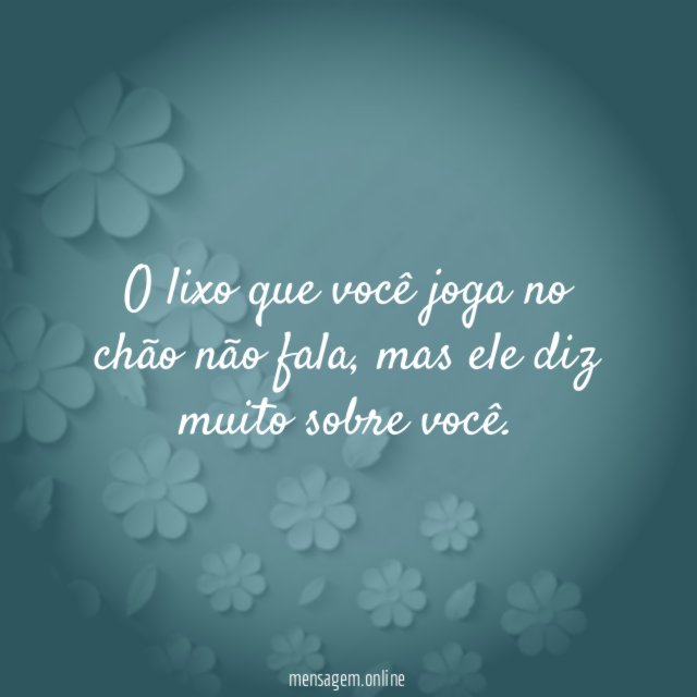 O lixo que você joga