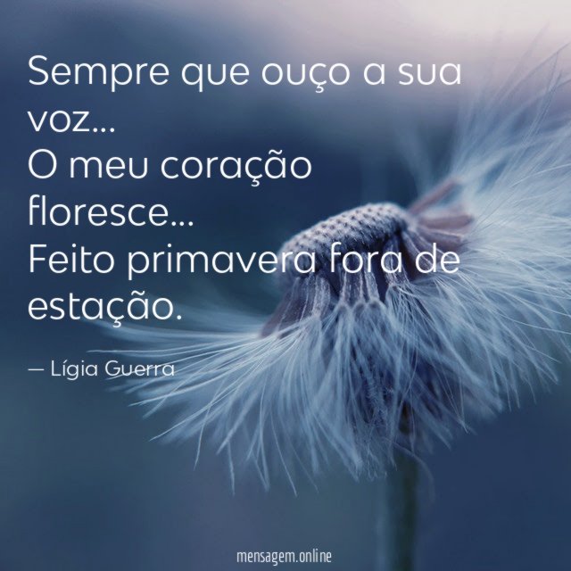 Sempre que ouço a sua voz