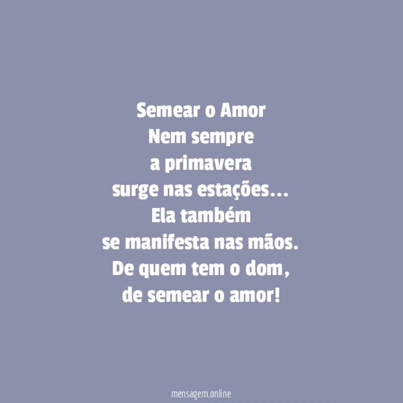 Semear o Amor