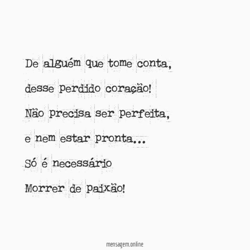 De alguém que tome conta
