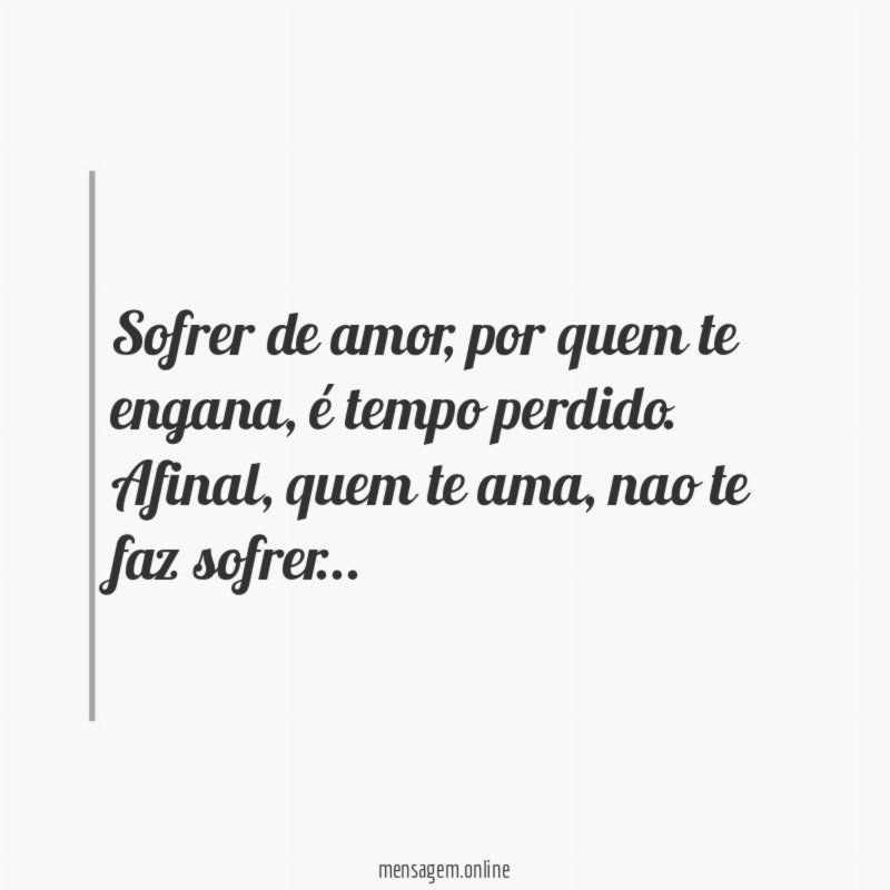 Sofrer de amor