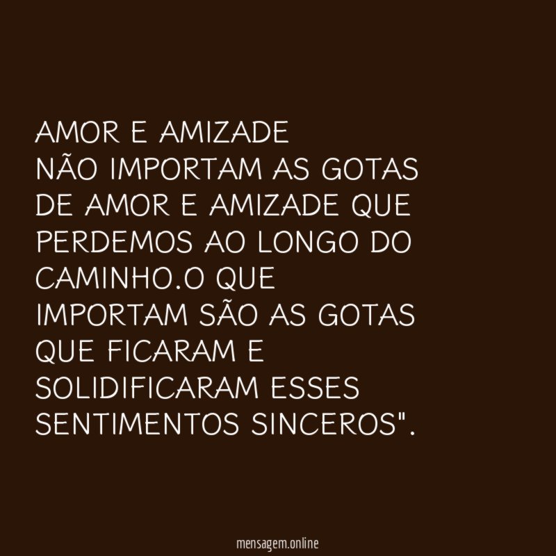 AMOR E AMIZADE