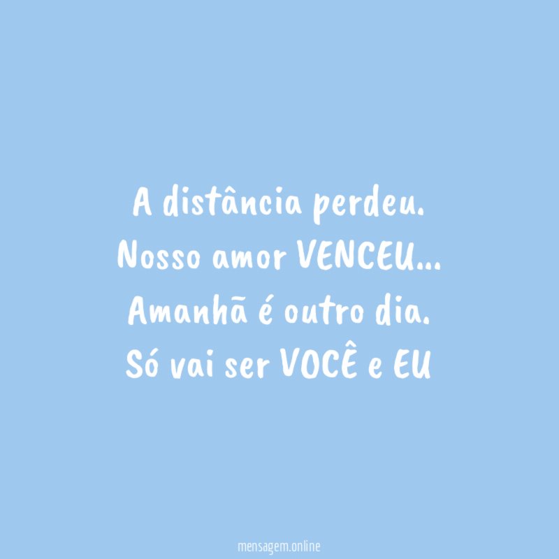 A distância perdeu