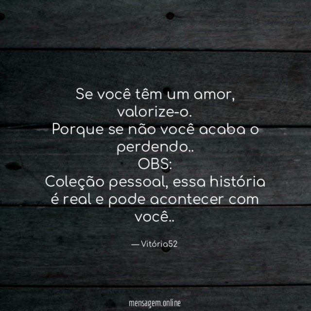 Se você têm um amor