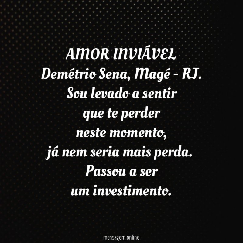 AMOR INVIÁVEL