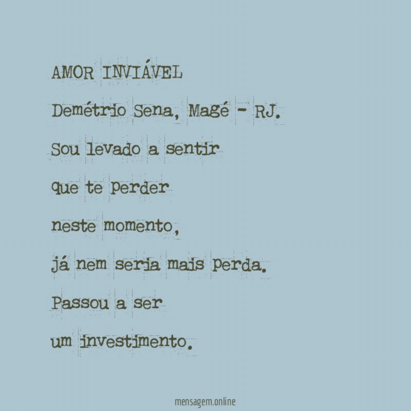 AMOR INVIÁVEL