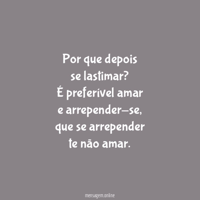 Por que depois