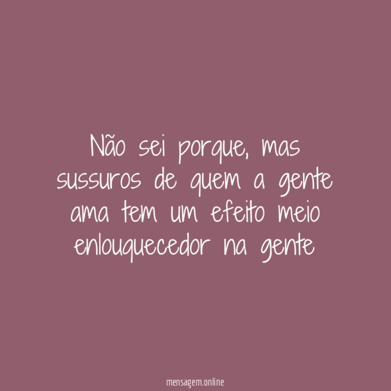Não sei porque