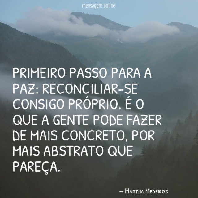 Primeiro passo para a paz