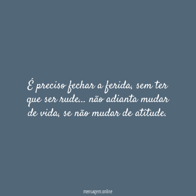 É preciso fechar a ferida