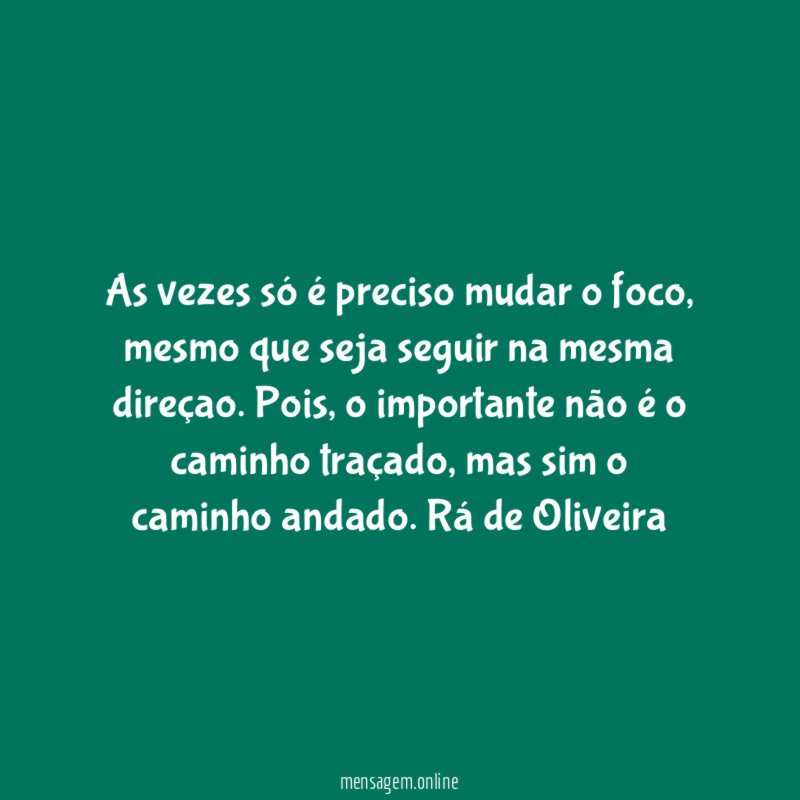 As vezes só é preciso mudar o foco