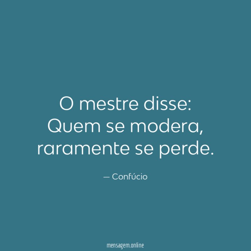 O mestre disse