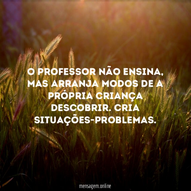 O professor não ensina