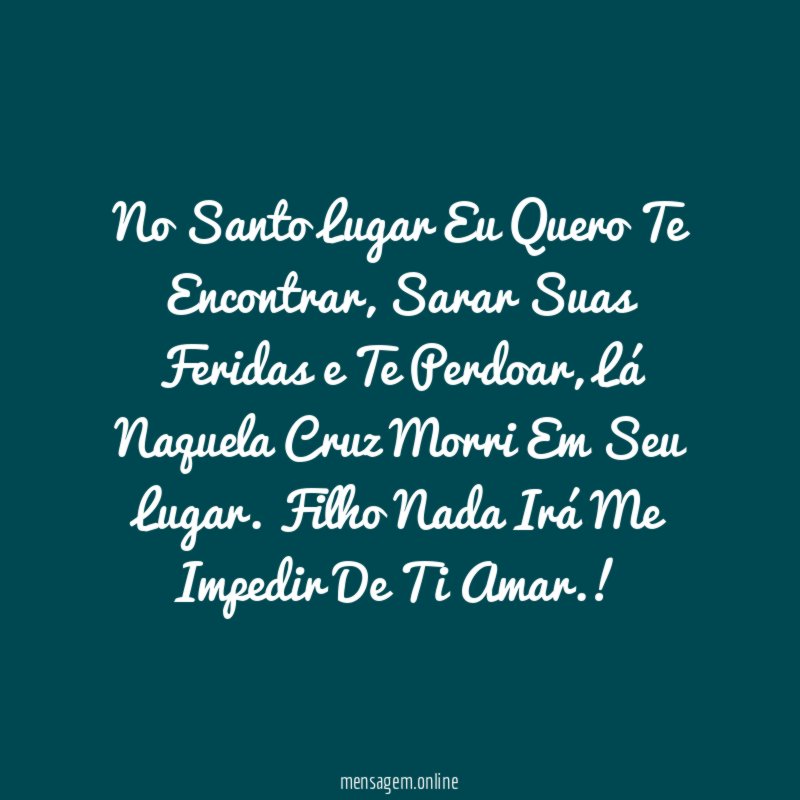 No Santo Lugar Eu Quero Te Encontrar