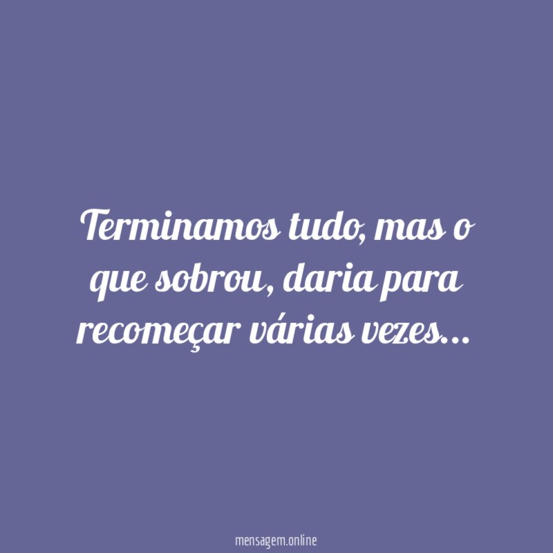 Terminamos tudo