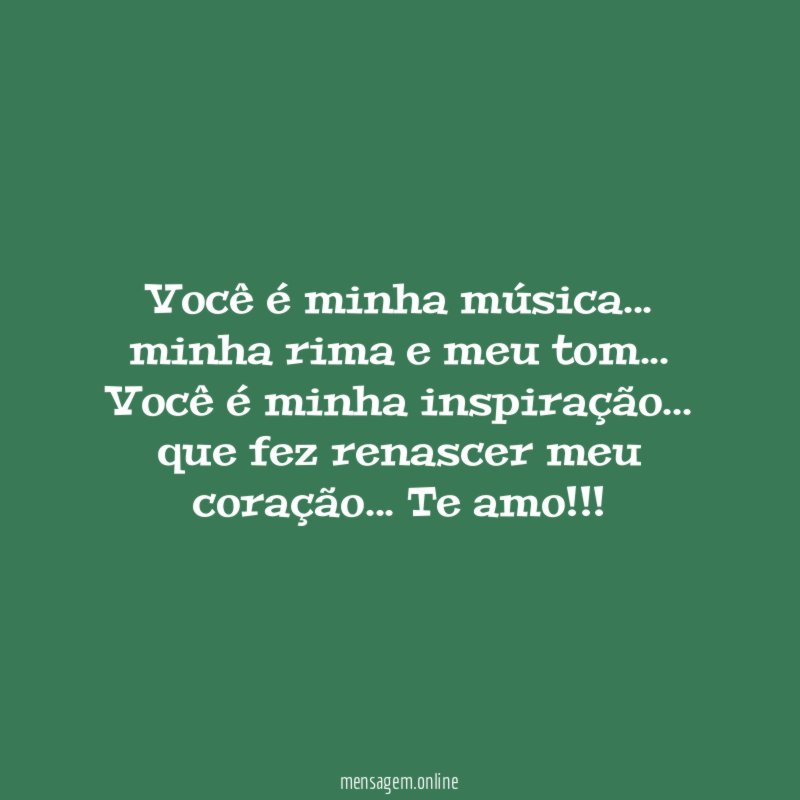 Você é minha música