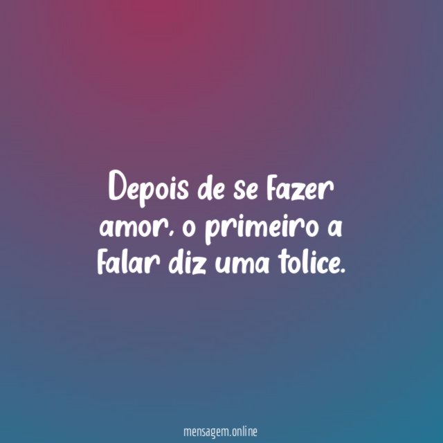 Depois de se fazer amor