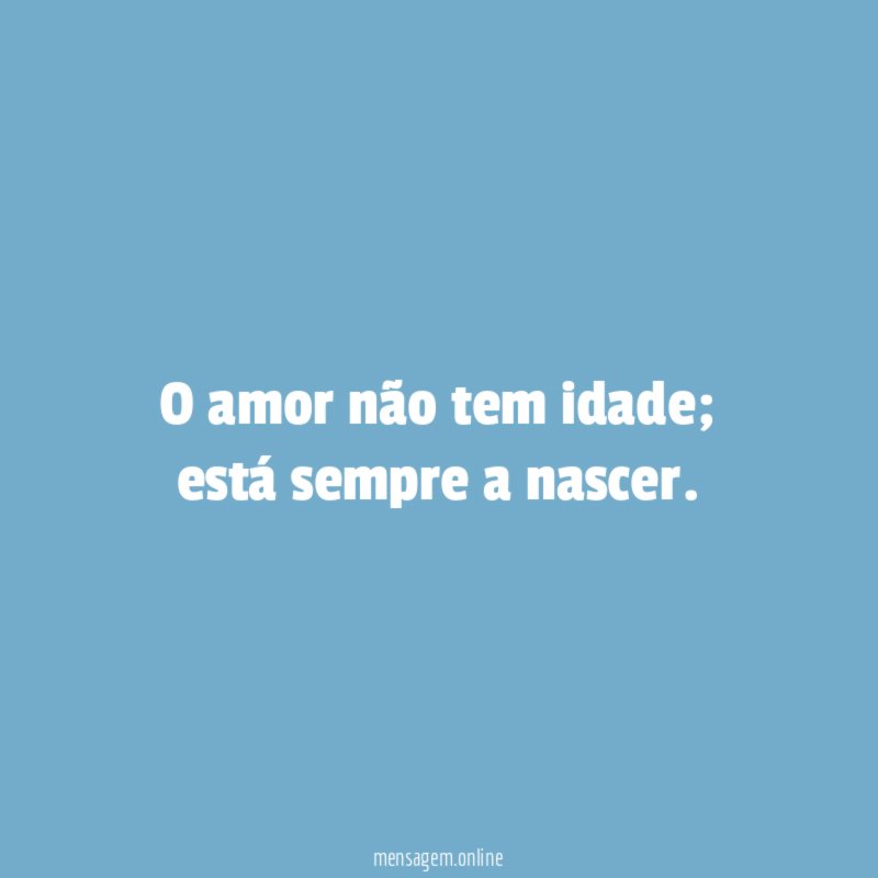 O amor não tem idade