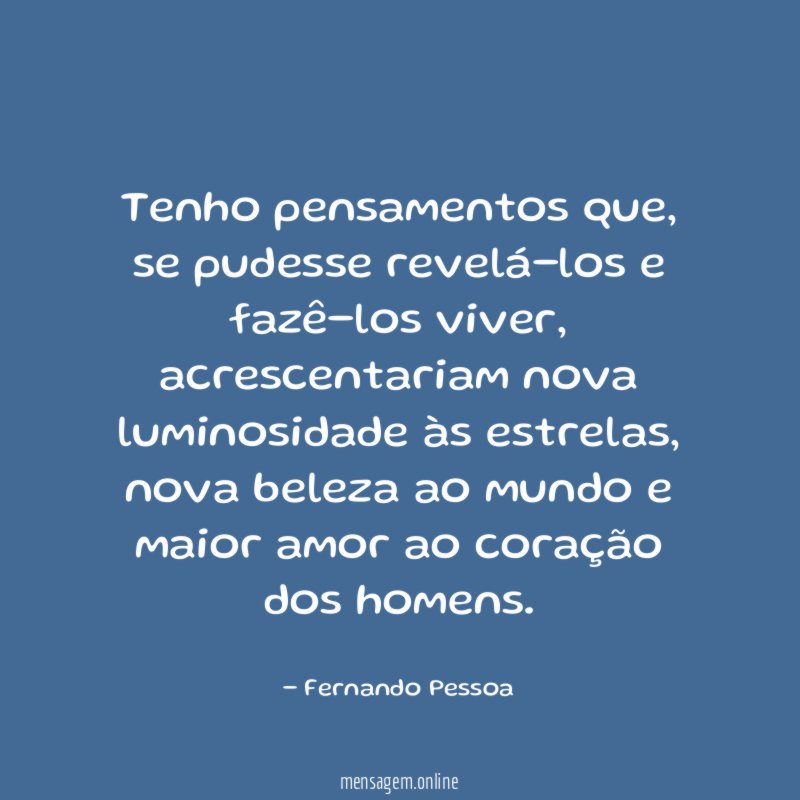 Tenho pensamentos que