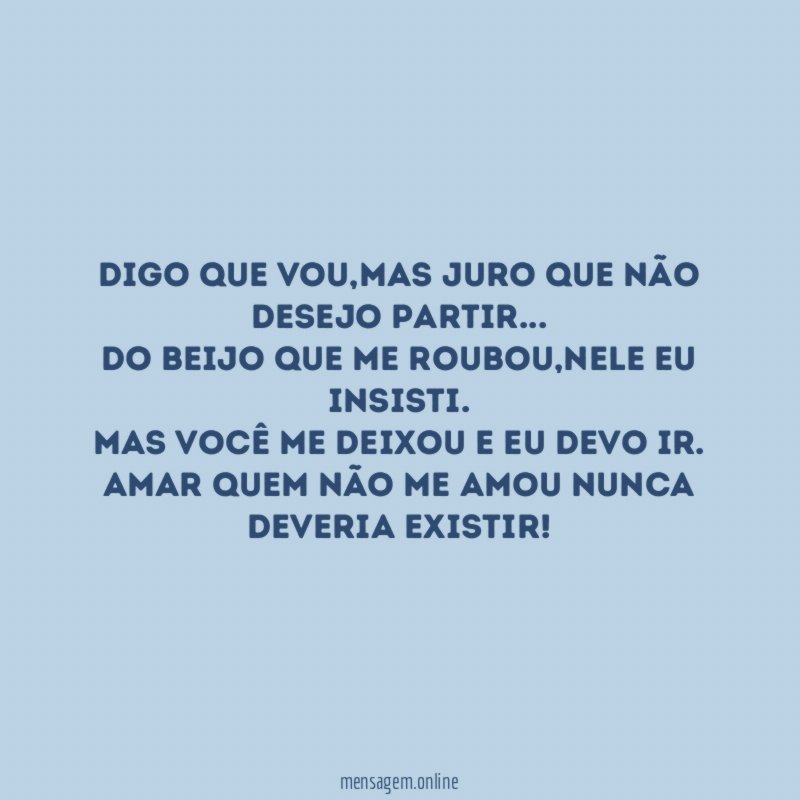 Digo que vou
