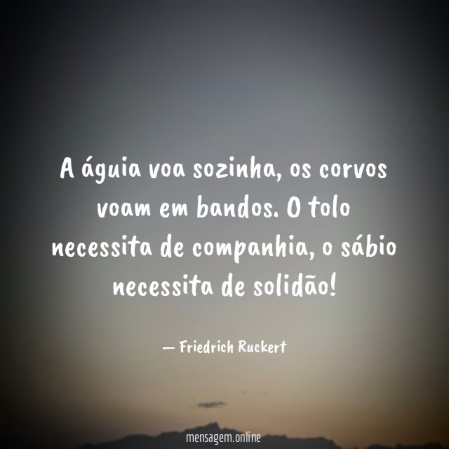 A águia voa sozinha