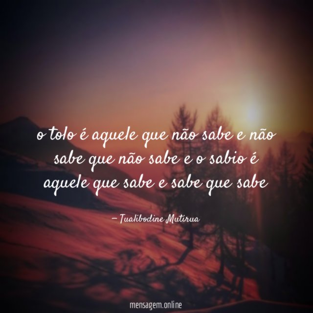 o tolo é aquele que não sabe