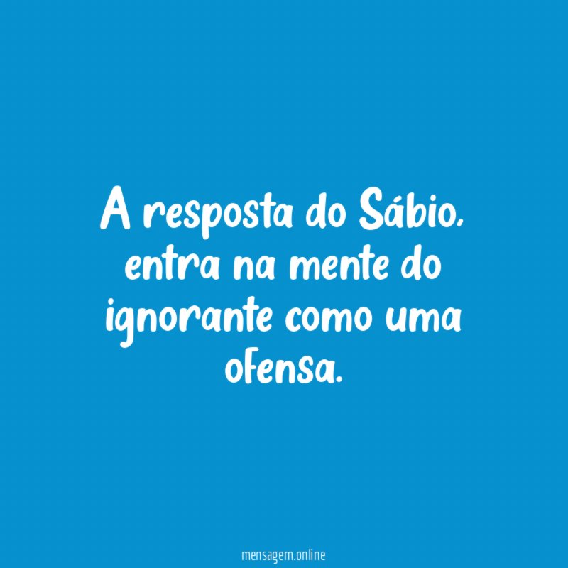 A resposta do Sábio