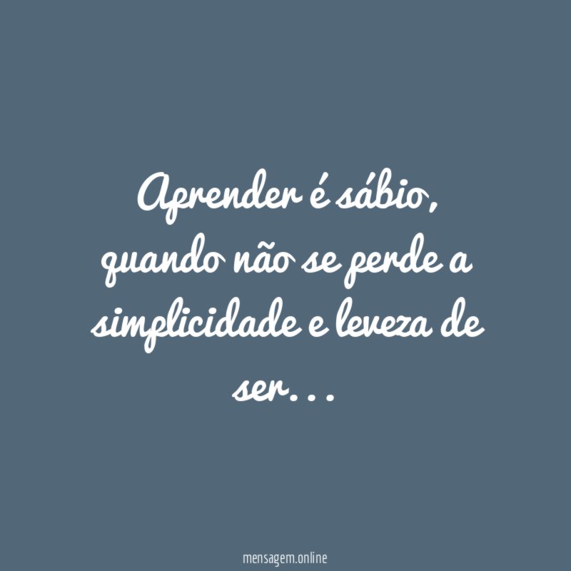 Aprender é sábio