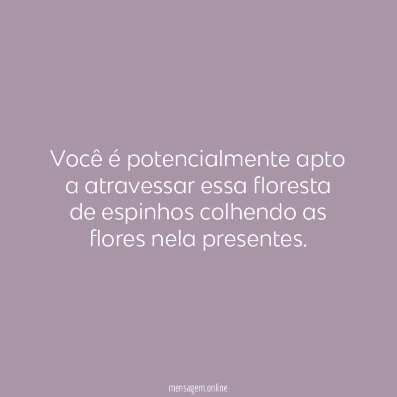 Você é potencialmente apto a atravessar essa floresta