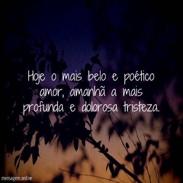 Hoje o mais belo e poético amor
