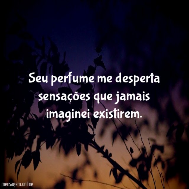 Seu perfume me desperta sensações que jamais imaginei existirem