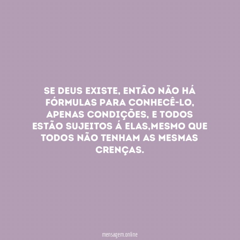 Se Deus existe