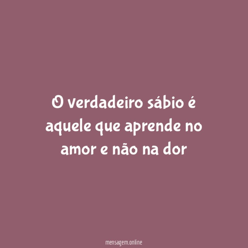 O verdadeiro sábio é aquele que aprende no