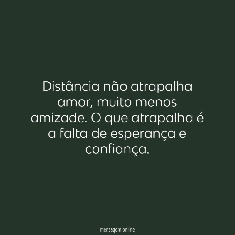 Distância não atrapalha amor