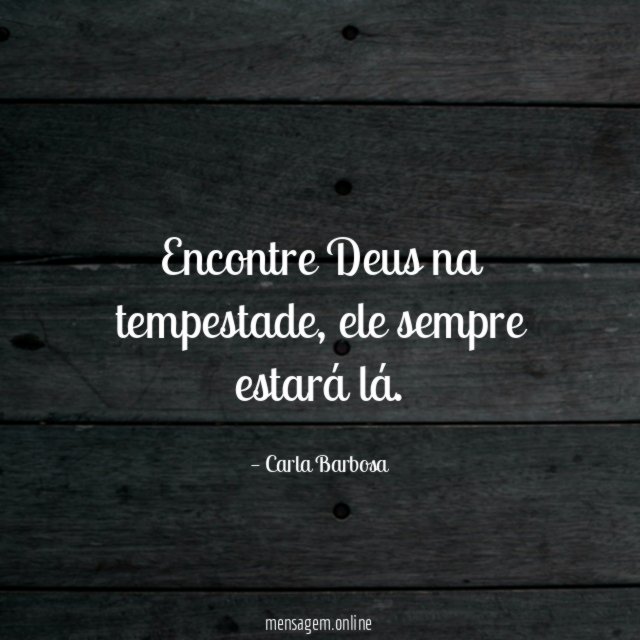 Encontre Deus na tempestade