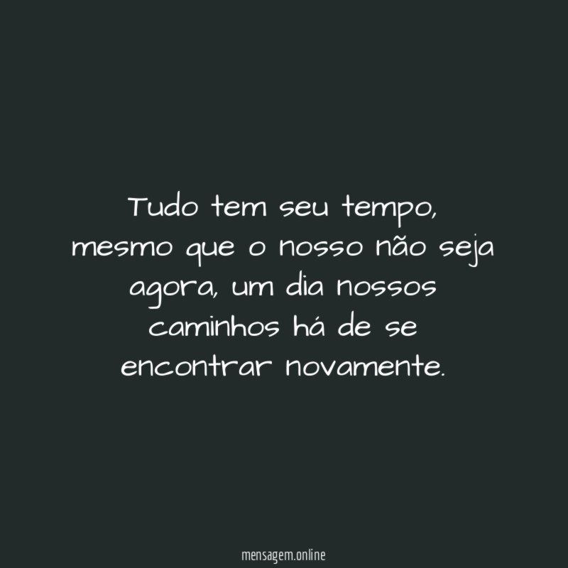 Tudo tem seu tempo