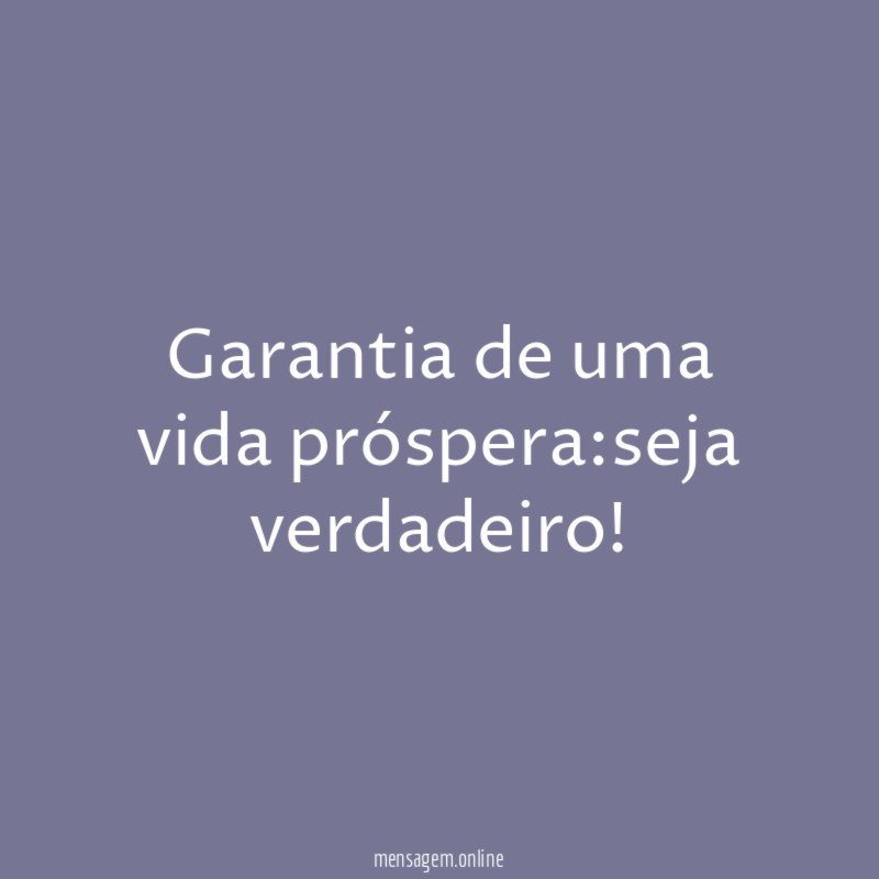 Garantia de uma vida próspera