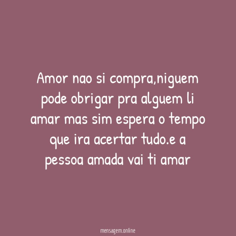 Amor nao si compra