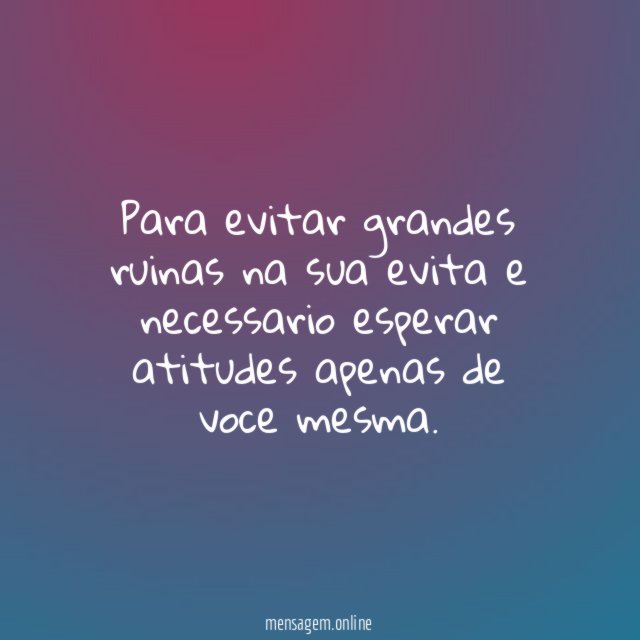 Para evitar grandes ruinas na sua evita